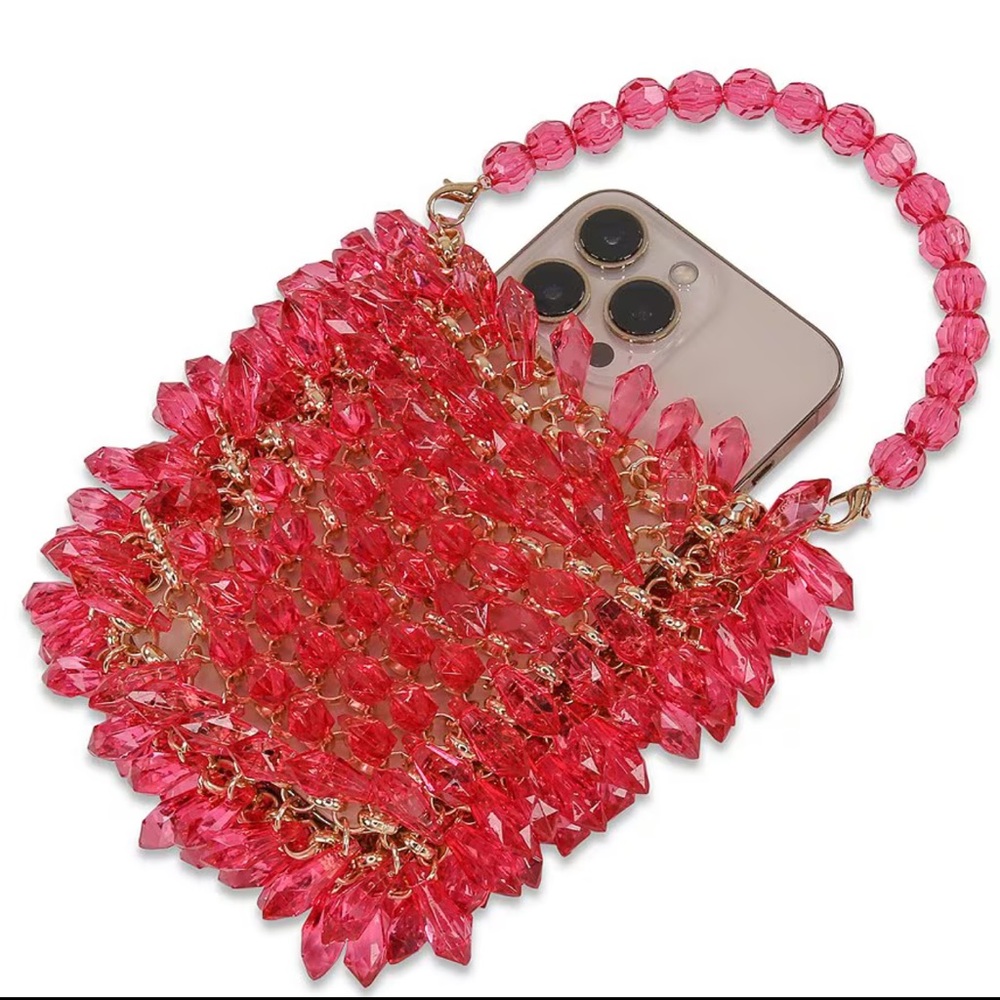 Jewel Dripped Crystal Mini Pouch Crossbody Bag - Picture 2 of 3